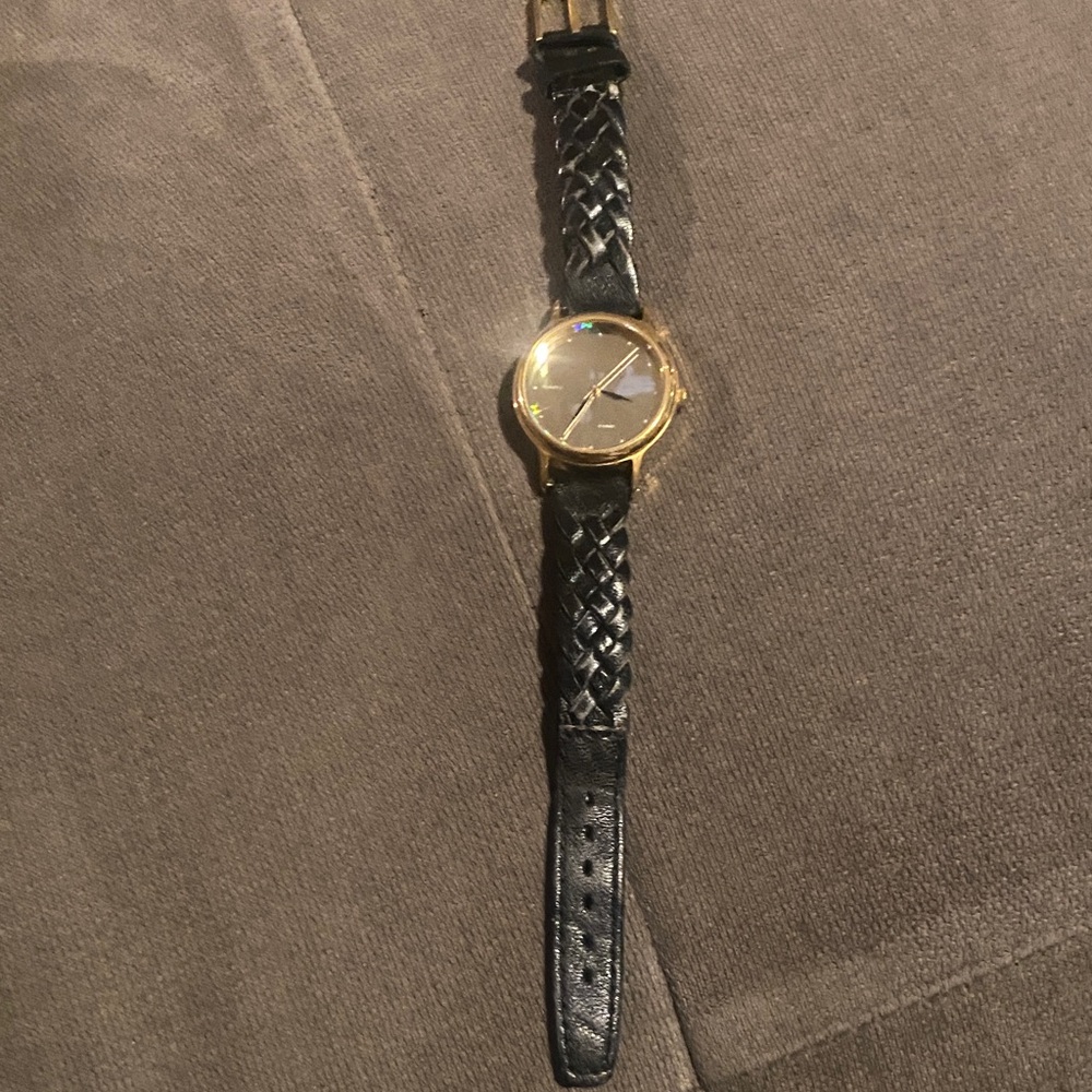 Mickey Mouse Lorus quartz halogram Gold Watch with Brown Braided Strap